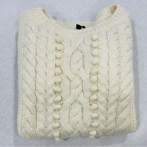 Talbots Women's Chunky Cable Knit Sweater Size 1X Cream Beige